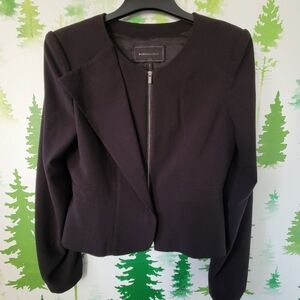 BCBG Maxazria Asymmetrical Zip-Up Blazer.